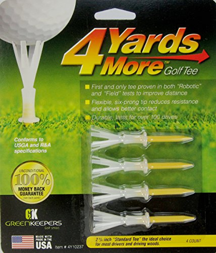 Tee de golf de 4 Yards More, Pro Active, 7 cm, amarillo, 4 unidades