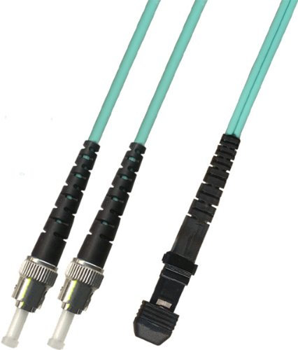 50M - Cavo in fibra ottica duplex OM3 da 10 Gigabit (10 Gb) (50/125), lunghezza lunga, da ST a MTRJ