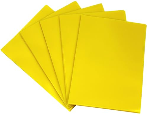 Sichthüllen A4 PP 120my gelb transparent genarbt Daumenaussparung 100 Stk | 0,12 mm starke PP‑Folie, fotoechte Qualität und schnelle Entnahme durch präzise Daumenaussparung