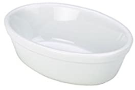 Genware NEV-F20-W Royal Oval Pie Dish, 16 cm, White (Pack of 6)