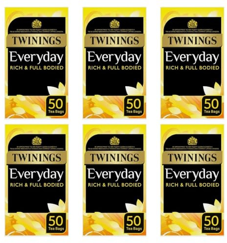 Twinings Everyday Black Tea - 6 Boxes of 50 Bags (300 Bags) - 100% Black Tea