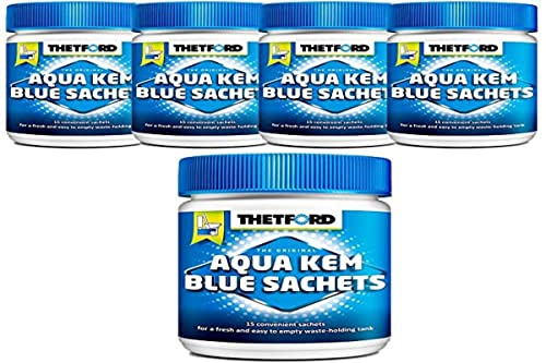 Thetford Mixte LOT 5 X Aqua KEM Blue SACHETS, bleu, grand EU