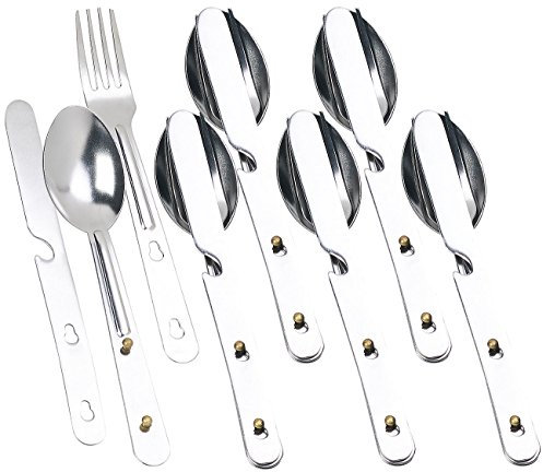 Semptec Urban Survival Technology Essbesteck: 18-teiliges Edelstahl-Camping-Besteck mit Gabel, Löffel & Messer (Besteckset, Camping-Essbesteck, Lunchbox)