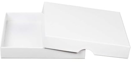 Natürlich verpacken Faltschachtel 12,8 x 12,8 x 2,0 cm, Weiß, mit Deckel, Karton - 10er Set