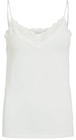 Object Leena Spets Trim Cami Top, Vit, S/M