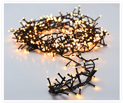 Spetebo Guirlande lumineuse LED en grappes - 30 m / 1500 LED - Blanc chaud - Décoration de sapin de Noël et de jardin - Éclairage IP44 avec câble d’alimentation - Éclairage de Noël pour l’intérieur et
