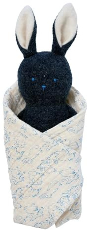 Manhattan Toy Baby-Rassel aus Plüsch, bestickt, mit weichem Baumwoll-Spucktuch, 40,64 x 40,64 cm