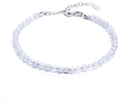 BERGERLIN Naturstein Perlenarmband Damen Herren, Silber/Gold | Naturstein Armband Damen & Herren: Armband Gold/Silber mit echten Heilsteinen – vom deutschen Prüflabor bestätigt.