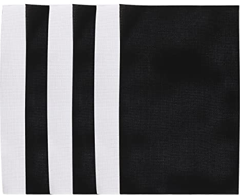 VOANZO 6 piezas de tela de punto de cruz de 11 quilates, blanco y negro, 6 unidades de 30 x 45 cm, tela de bordado de algodón Aida para coser manualidades