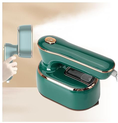 Mini Plancha Vapor Portátil, Planchas De Ropa Vapor Baratas con Asa Plegable Giratoria,100W y 100ml, Plancha Portable Doble Uso Para Seco Y Húmedo,Green