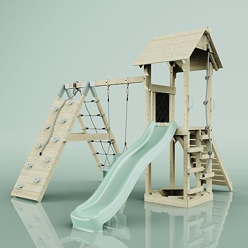 Rebo Spielturm Trondheim (Babyschaukel, Mintgrün)