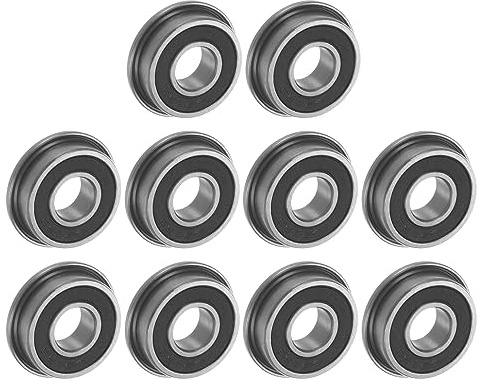 QUARKZMAN 10 Stück F698-2RS Flanschkugellager 8x19x6mm Rillenkugellager Doppelsiegel Chrom Stahl Flansch Lager für DIY, Werkzeugmaschinen, 3D Drucker