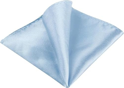 AAMERA Men's Pocket Squares Handkerchiefs Solid Color for Wedding Party (Sky Blue)