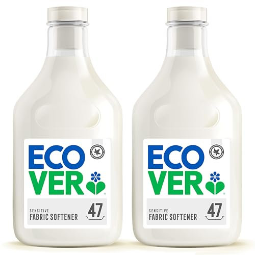 Ecover Zero Fabric Softener for Sensitive Skin, Baby Fabric Conditioner, Dermatologically Tested, 2 x 47 Washes, 2 x 1.43L