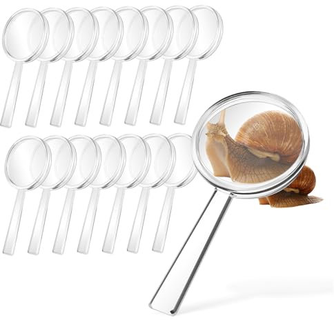 STOBOK 16st 8-fache Kinderlupe Aus Kunststoff Lupe Für Kinder Lupe-Requisite Dekorationsparty Kleine Lupe Brille Verkleiden Gläser -durchlässiges Benzolmaterial Abzeichen Bildschirm