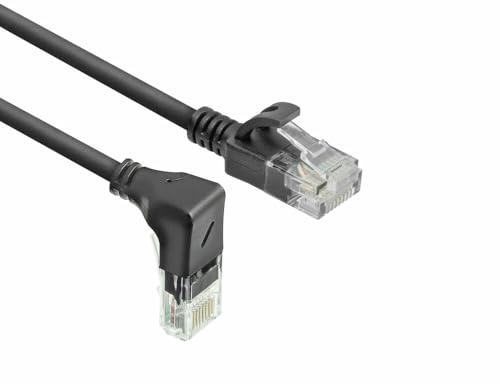 ACT Cavo di rete CAT6A ad angolo di 90° verso il basso, U/UTP LSZH, sottile 3,6 mm, cavo Ethernet flessibile con connettore RJ45, per l'uso in data center, 0,15 metri, verso il basso DC3930