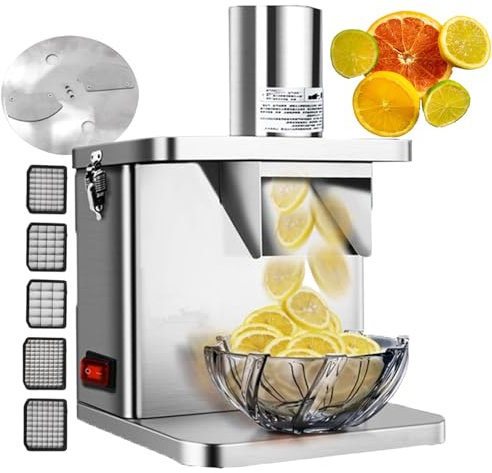 forplubossmmp Electric Fruit Chopper Slicer - Electric French Fry Cutter Machine - Commercial Salad Maker - with 5 Knife Nets & Knife Disc - Food Processors Potato Grater for Potato Lemons Onion