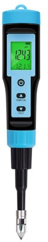 Faeymth Lebensmittel-PH-Meter, 0,00–14,00 PH, Hochpräziser Temperatur-PH-Tester, Sensor, Säureanalysator für Fleisch, Konserven, Käse, Teig, Wasser, Einfache Installation B
