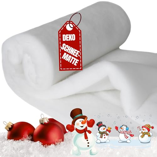 Qooltex Schneedecke 250x160cm LxB 35mm dick - Kunstschnee Deko Schneematte | Schneevlies Weiß in vielen Maßen - Schneedeko Watte Kunstschnee aus der Rolle - Künstliche Schneewatte
