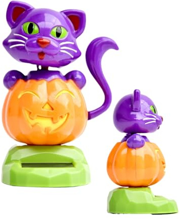 Solar Wobble-figurer – Solar Dancing Car Toys | Instrumentpanel-leksak | Instrumentpaneler, solpowered Dancingg, Pumpkin Cat Doll, inredning, leksaksstaty för lastbil, husbil, fönsterbrädor, kontor