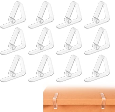 YEVON Table Cloth Clips for Outside Table – 12PCS Transparent Tablecloth Clips for Outdoor Thin Tables – Clear Plastic Tables Cloth Clip for Parties & Camping – Tablecloth Holders for Dining, Events