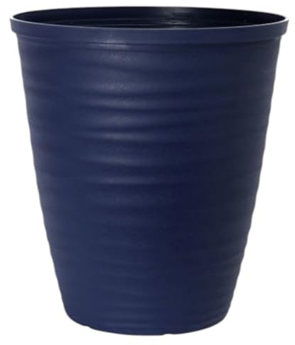 DIVAS SPIRITUAL Set of 2 High-Rise Navy Blue Garden Planters – 30.6cm Upright, Elongated Design – Durable Weather-Resistant Plastic Indoor & Outdoor Plant Pots
