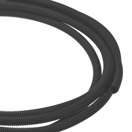 DMiotech 20ft Wire Loom Split Tubing 1/2 Inch, Cord Protectors from Pet Flexible Conduit Cable Management for Office Home Garden, Black