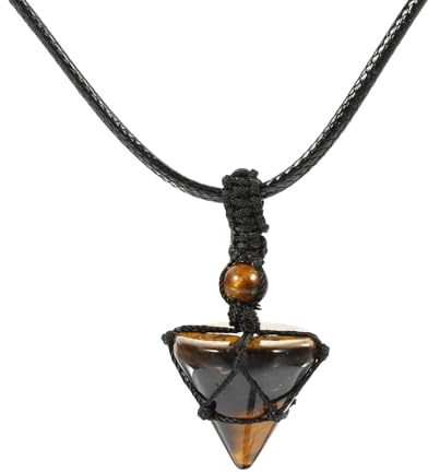 TOYANDONA Tigerauge Edelstein Anhänger Halskette Pyramidenform Natürlicher Schmuck Vielseitig für DIY Schmuckherstellung Eleganter Charme für Damen und Herren