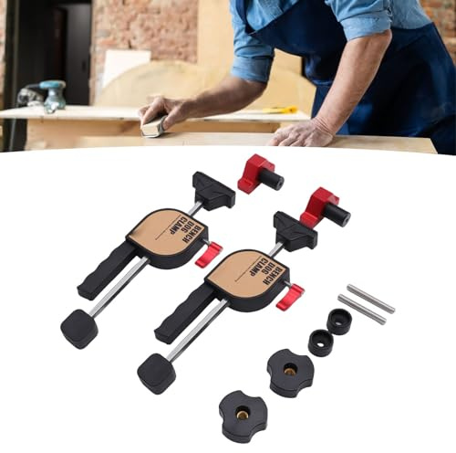 BAFOVY Bench Dog Clamp, 2Pcs 19mm Adjustable Screw Woodworking Clamping Elements with Rubber Pad Knob for Workbench Milling Drilling Sawing