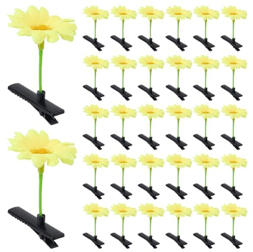 CRAFTYMELODY 40 Stück Bohnen Sprossen Haar Clips Gelbe Sonnen Haarnadeln Pflanzen Haar Accessoires Haarklammer Lustig Barrett Kopfbedeckung Accessoires