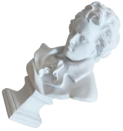 OSALADI Büste Skulptur Beethoven aus Kunstharz Weiß Europäischer Stil Realistisch und Waschbar für Wohnraum und Hoteldekoration