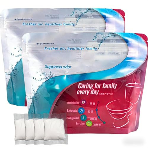 Generico Bustine Polvere Toilette Portatili, Gel Assorbente per Toilette, Polvere Assorbente delle Urine con Neutralizzatore Odori, Coagulanti Pers Sacchetti di Urina, per Pesca, Viaggi E Campeggio