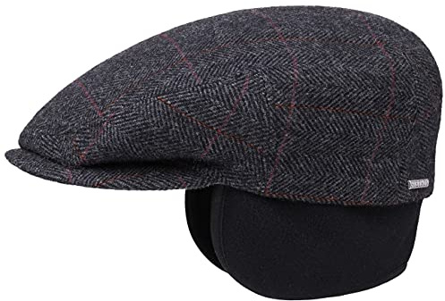 Stetson Kent Schirmmütze Karodesign Ohrenklappen Made in EU Herren Herbst Winter