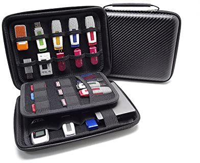 Ropch Électronique Accessoires Sac Rangement Sac Portable Imperméable Antichoc Voyage Organisateur de câbles pour Power Bank / USB / Disque Dur / Cartes Mémoire