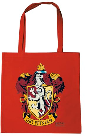 Logoshirt® Harry Potter Gryffindor Logo Baumwolltasche 38x42 cm | Offiziell lizenziertes Harry Potter-Merch, Gryffindor-Wappen, 100% Baumwolle, bedruckt, lange Henkel, ideal für Alltag