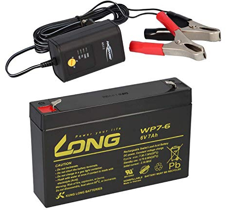 AGM BLEI AKKU Batterie 6V 7Ah kompatibel 3-FM-7 20HR 3 FM 7 3FM7 6V AGM Blei Gel wie 7,2Ah 7.2Ah 7Ah 7,0Ah 8Ah BLEIGEL Gel 7,2Ah + LADEGERÄT