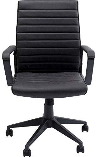 Kare Design Bürodrehstuhl Labora, moderner Designer Schreibtischstuhl mit Armlehnen und Gasdruckfeder, Schreibtischstuhl mit Rückenlehne, Gamingstuhl Schwarz (H/B/T) 105x57x61cm