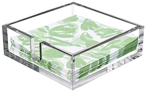 IEEK Acrylic Cocktail Paper Napkin Holder,Decorative Clear Cocktail Napkin Caddy Beverage Napkin holder,Pack of 1