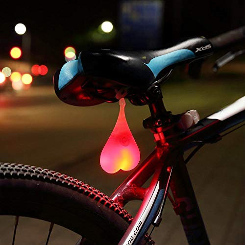 Heart-Shaped Lumière Silicone Boules Vélo Vélo Feu Arrière LED Feux De Détresse Nuit Étanche Location Siège Lampe Oeuf,Feu Rouge