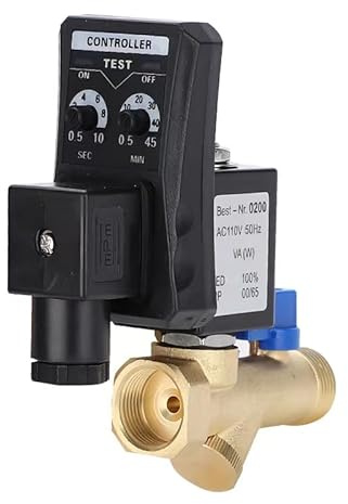 Automatisches Ablassventil, G1/2 DN15 Integriertes automatisches elektronisches zeitgesteuertes Ablassventil für das Kondensatmanagement des Luftkompressors(AC230V)
