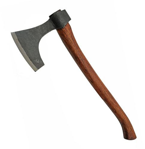 SZCO Supplies 17” Hand Forged Wood Handle Carbon Steel Beard Head Viking Style Axe, Brown (242604)