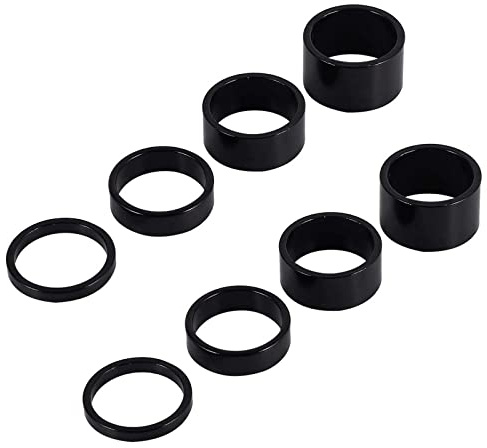 Karjiaja 8 STK Fahrrad Vorbau Spacer Set Schwarz Abstandshalter Vorbau Distanzringe Steuersatz Bike Headset Spacers Distanzscheiben Ahead Spacer 1 1/8 Zoll für Rennrad MTB