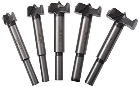 GEFONG Professionelle Forstnerbohrer Satz (Ø 15mm, 20mm, 25mm, 30mm, 35mm) Länge 90mm Bohrzubehör für Weiches und Hartes Holz 5 Stück