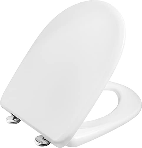 Cornat WC-Sitz Bola Plus - Klassisch weißer Look - Pflegeleichter Duroplast - Absenkautomatik & Schnellbefestigung - Schlichtes Design für jedes Badezimmer / Toilettensitz / Klodeckel / KSBOLSC100 | Pflegeleichter Duroplast – Absenkautomatik und Schnellbefestigung – schlichtes Design – Toilettensitz – Sitzkomfort