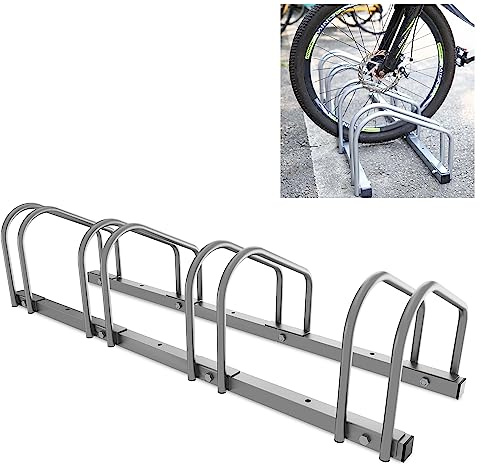 Sonnewelt Support pour 4 vélos de 35 à 55 mm de largeur de pneu - Support de vélo de course - Montage facile - En acier galvanisé - 101 x 32 x 26 cm (argent)