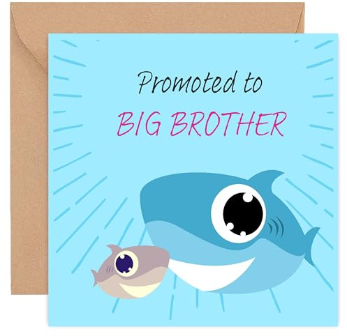 Promoted to Big Brother-Karte – Karte für Neugeborene – Karte für großen Bruder – Babyparty-Karte – Karten für Mädchen und Jungen – Glückwünsche Schwangerschaft – 14 cm