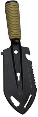 SSIMOO Pala da giardinaggio in acciaio con chiave Pala multifunzione da esterno for esercito Vanga da sopravvivenza militare Attrezzi da scavo for giardino da campeggio (Color : Black)