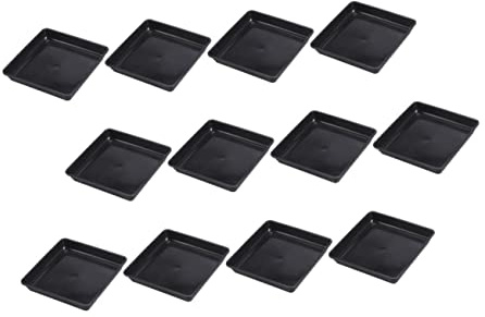 BESPORTBLE 12 Piezas Bandeja de Maceta bandejas de Agua de jardín Maceta Cuadrada macetas para Plantas macetas de Interior Base de contenedor de Flores de plástico titulares de macetas envase