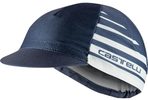 CASTELLI Klassische Kappe für Radsport aus Baumwolle, traditionelles und atmungsaktives Design für Helmunterzieher, Belgian Blau/Silbergrau, One Size