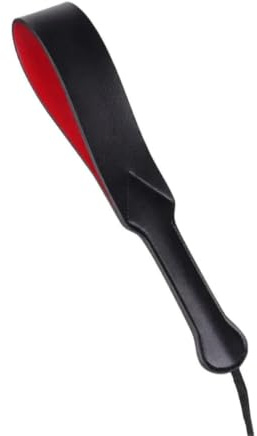 1pcs cuero negro doble capa azotador, cuero azotador paleta